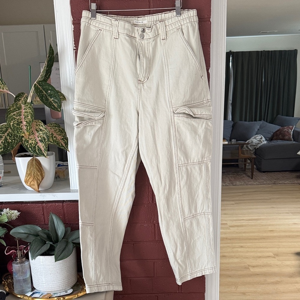 PacSun Women’s Off-White Utility Cargo Pants